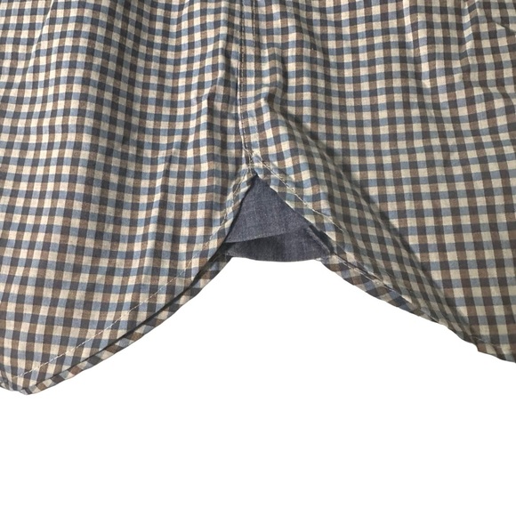 Joseph Abboud Long Sleeve Blue Brown Plaid Button Shirt Size L - Picture 6 of 8